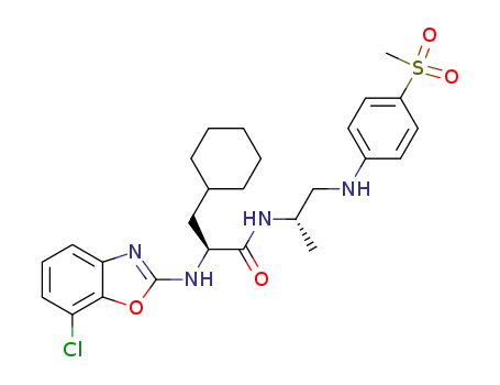 (S)-2-(7-Chloro-benzooxazol-2-ylamino)-3-cyclohexyl-N-[(S)-2-(4-methanesulfonyl-phenylamino)-1-methyl-ethyl]-propionamide