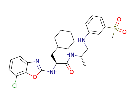 (S)-2-(7-Chloro-benzooxazol-2-ylamino)-3-cyclohexyl-N-[(S)-2-(3-methanesulfonyl-phenylamino)-1-methyl-ethyl]-propionamide