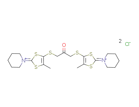 1,3-bis(5-methyl-2-piperidinio-1,3-dithiol-4-ylsulfanyl)propan-2-one dichloride