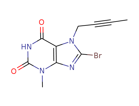 666816-98-4,8-bromo-7-(but-2-ynyl)-3-methyl-1H-purine-2,6(3H,7H)-dione,3-Methyl-7-(2-butyn-1-yl)-8-bromoxanthine;