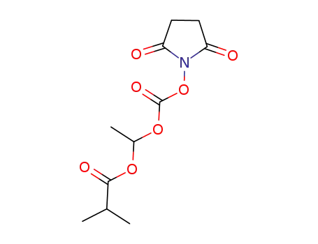 Molecular Structure of 860035-10-5 (Propanoic acid, 2-Methyl-, 1-[[[(2,5-dioxo-1-pyrrolidinyl)oxy]carbonyl]oxy]ethyl ester)