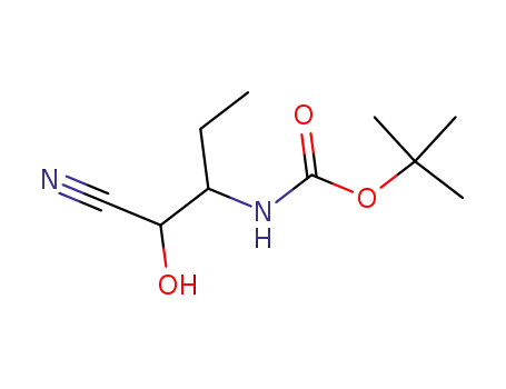 Molecular Structure of 166196-01-6 (Carbamic acid, [1-(cyanohydroxymethyl)propyl]-, 1,1-dimethylethyl ester)
