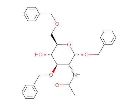 Molecular Structure of 55287-49-5 (BENZYL 2-ACETAMIDO-3,6-DI-O-BENZYL-2-DEOXY-ALPHA-D-GLUCOPYRANOSIDE)