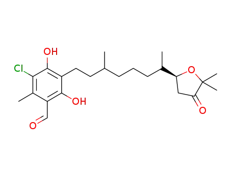 3-chloro-4,6-dihydroxy-2-methyl-5-[3-methyl-7-(tetrahydro-5,5-dimethyl-4-oxo-2-furanyl)octyl]-benzaldehyde