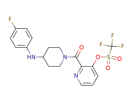 Molecular Structure of 920511-33-7 (Methanesulfonic acid, 1,1,1-trifluoro-,
2-[[4-[(4-fluorophenyl)amino]-1-piperidinyl]carbonyl]-3-pyridinyl ester)
