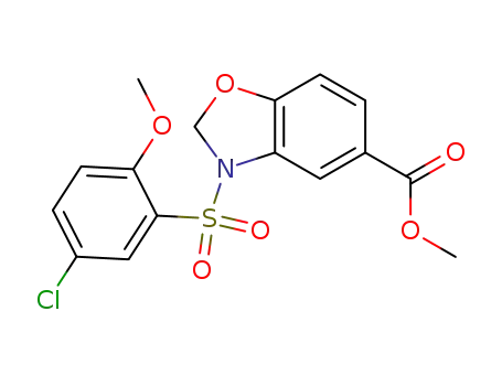 3-(5-chloro-2-methoxy-benzenesulfonyl)-2,3-dihydro-benzooxazole-5-carboxylic acid methyl ester