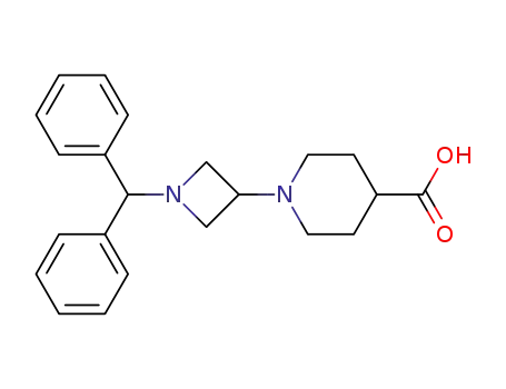 1-[1-(diphenylmethyl)azetidin-3-yl]piperidine-4-carboxylic acid