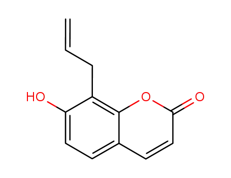 Molecular Structure of 55136-72-6 (2H-1-Benzopyran-2-one, 7-hydroxy-8-(2-propenyl)-)