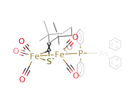 hexacarbonyl(1-diphenylphosphino-2-diphenylarsinoethane)(μ-1,1,3,3-teramethyl-2-thiocarbonylcyclohexane)diiron(Fe-Fe)