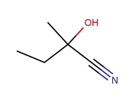 Molecular Structure of 4111-08-4 (2-hydroxy-2-methylbutanenitrile)