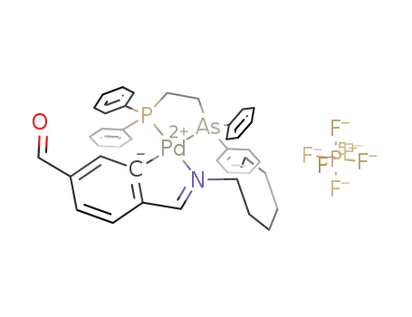 [Pd(4-(COH)C6H3C(H)=NCy-C2,N)(1-diphenylphosphino-2-diphenylarsinoethane-P,As)][PF6]