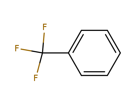 98-08-8,Benzotrifluoride,Toluene, a,a,a-trifluoro- (6CI,8CI);Toluene, a-trifluoro- (3CI);(1,1',1''-Trifluoromethyl)benzene;(Trifluoromethyl)benzene;1',1',1'-Trifluorotoluene;Benzenyl fluoride;Benzylidyne fluoride;NSC 8038;Oxsol 2000;Phenylfluoroform;Trifluoro(phenyl)methane;UN 238;a,a,a-Trifluorotoluene;