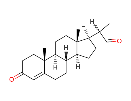 Molecular Structure of 24254-01-1 (3-Oxopregn-4-ene-20-carbaldehyde)