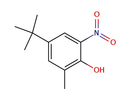 Molecular Structure of 20294-44-4 (Phenol, 4-(1,1-dimethylethyl)-2-methyl-6-nitro-)