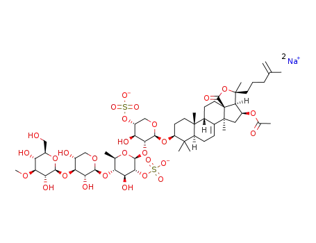disodium (3β,9β,16β)-16-(acetyloxy)-18-oxo-18,20-epoxylanosta-7,25-dien-3-yl 3-O-methyl-β-D-glucopyranosyl-(1->3)-β-D-xylopyranosyl-(1->4)-6-deoxy-2-O-sulfonato-β-D-glucopyranosyl-(1->2)-4-O-sulfonato-β-D-xylopyranoside