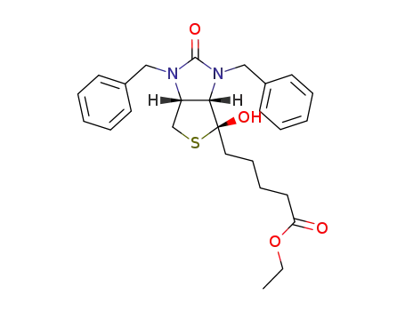 ethyl (3aS,4RS,6aR)-5-(1,3-dibenzyl-2,3,3a,4,6,6a-hexahydro-4-hydroxy-2-oxo-1H-thieno[3,4-d]imidazol-4-yl)pentanoate