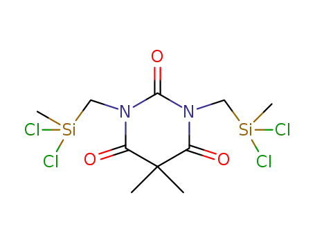 1,3-bis[(dichloro(methyl)silyl)methyl]-5,5-dimethylpyrimidine-2,4,6-trione