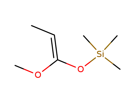 Molecular Structure of 72658-09-4 (Silane, [[(1E)-1-methoxy-1-propenyl]oxy]trimethyl-)