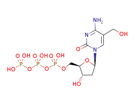 Molecular Structure of 10097-59-3 (Cytidine 5'-(tetrahydrogen triphosphate), 2'-deoxy-5-(hydroxymethyl)-)