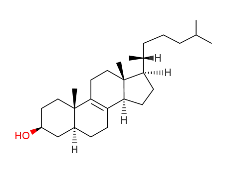 Molecular Structure of 566-97-2 ((3S,5S,10S,13R,14R,17R)-10,13-dimethyl-17-[(2R)-6-methylheptan-2-yl]-2,3,4,5,6,7,11,12,14,15,16,17-dodecahydro-1H-cyclopenta[a]phenanthren-3-ol)