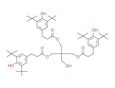 Molecular Structure of 84633-54-5 (Benzenepropanoic acid, 3,5-bis(1,1-dimethylethyl)-4-hydroxy-, 2-3-3,5-bis(1,1-dimethylethyl)-4-hydroxyphenyl-1-oxopropoxymethyl-2-(hydroxymethyl)-1,3-propanediyl ester)