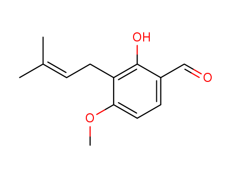 Benzaldehyde, 2-hydroxy-4-methoxy-3-(3-methyl-2-butenyl)-