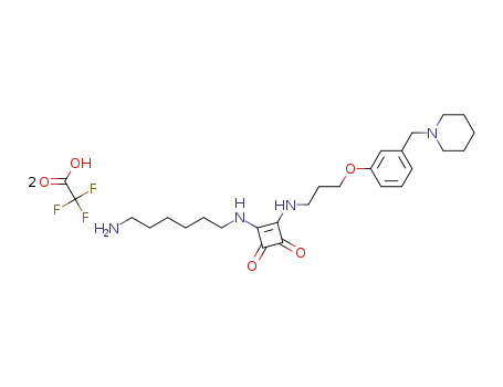 3-((6-aminohexyl)amino)-4-((3-(3-(piperidin-1-ylmethyl)phenoxy)propyl)amino)cyclobut-3-ene-1,2-dione bis(hydrotrifluoracetate)