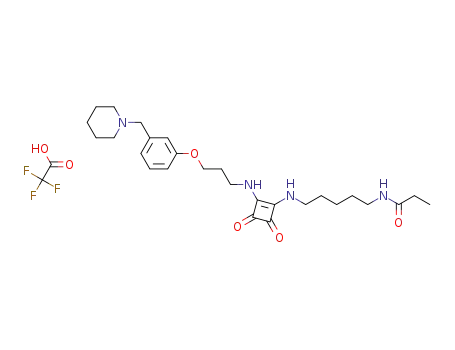N-[5-(3,4-dioxo-2-{3-[3-(piperidin-1-ylmethyl)phenoxy]propylamino}cyclobut-1-enylamino)pentyl]propionamide hydrotrifluoroacetate