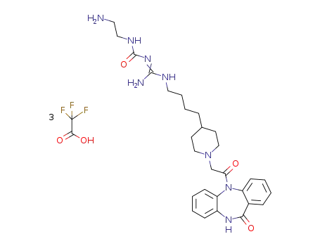 5-((4-(4-(2-(2-aminoethylcarbamoyl)guanidin-1-yl)butyl)piperidin-1-yl)acetyl)-5H-dibenzo[b,e][1,4]diazepin-11(10H)-one tris(hydrotrifluoroacetate)