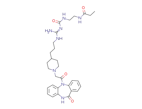 5-((4-(3-(2-(2-propionamidoethylcarbamoyl)guanidin-1-yl)propyl)piperidin-1-yl)acetyl)-5H-dibenzo[b,e][1,4]diazepin-11(10H)-one
