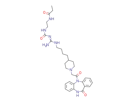 5-((4-(4-(2-(2-propionamidoethylcarbamoyl)guanidin-1-yl)butyl)piperidin-1-yl)acetyl)-5H-dibenzo[b,e][1,4]diazepin-11(10H)-one