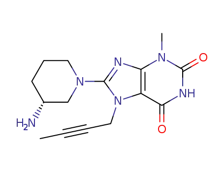 8-[(R)-3-aminopiperidin-1-yl]-3,7-dihydro-3-methyl-7-(2-butynyl)-1H-purine-2,6-dione