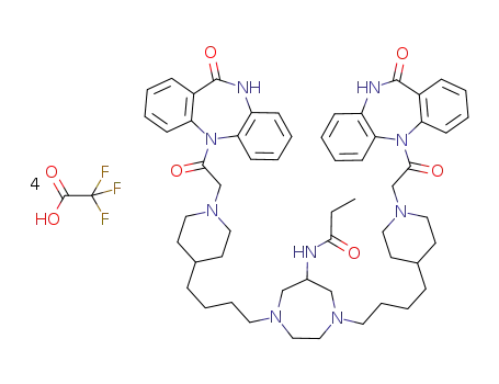 N-(1,4-bis(4-(1-(2-oxo-2-(11-oxo-10,11-dihydro-5H-dibenzo[b,e][1,4]diazepin-5-yl)ethyl)piperidin-4-yl)butyl)-1,4-diazepan-6-yl)propionamide tetrakis(hydrotrifluoroacetate)