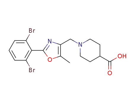 1-((2-(2,6-dibromophenyl)-5-methyloxazol-4-yl)methyl)piperidine-4-carboxylic acid