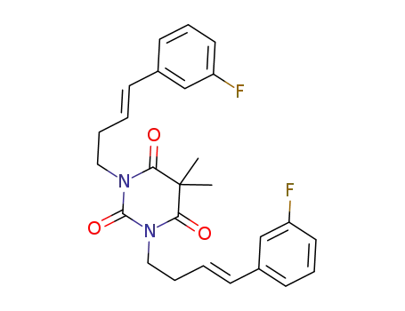 1,3-bis((E)-4-(3-fluorophenyl)but-3-enyl)-5,5-dimethylpyrimidine-2,4,6(1H,3H,5H)-trione