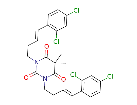 1,3-bis((E)-4-(2,4-dichlorophenyl)but-3-enyl)-5,5-dimethylpyrimidine-2,4,6(1H,3H,5H)-trione