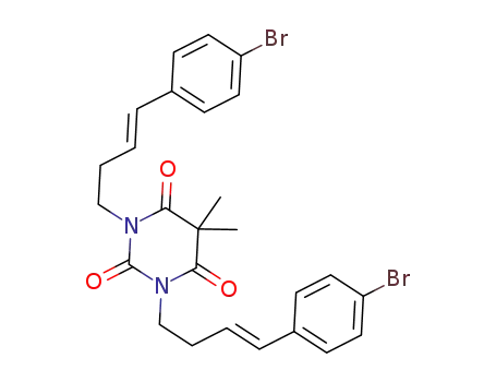 1,3-bis((E)-4-(4-bromophenyl)but-3-enyl)-5,5-dimethylpyrimidine-2,4,6(1H,3H,5H)-trione