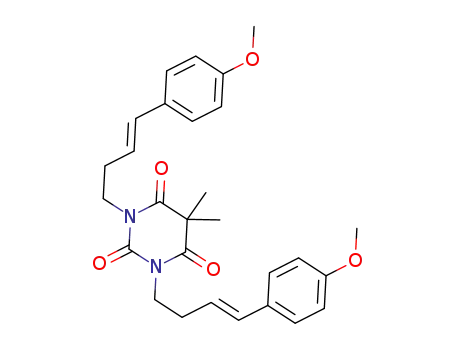 1,3-bis((E)-4-(4-methoxyphenyl)but-3-enyl)-5,5-dimethylpyrimidine-2,4,6(1H,3H,5H)-trione