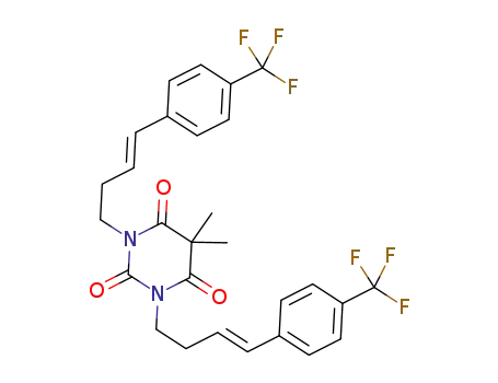 5,5-dimethyl-1,3-bis((E)-4-(4-(trifluoromethyl)phenyl)but-3-enyl)pyrimidine-2,4,6(1H,3H,5H)-trione