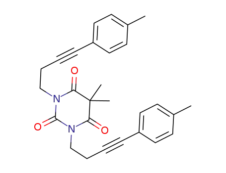 5,5-dimethyl-1,3-bis(4-p-tolylbut-3-ynyl)pyrimidine-2,4,6(1H,3H,5H)-trione