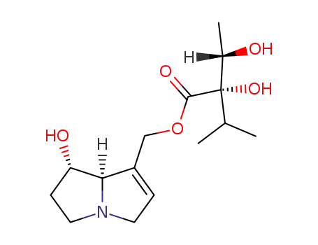 Molecular Structure of 480-83-1 (Butanoic acid, 2,3-dihydroxy-2-(1-methylethyl)-, (2,3,5,7a-tetrahydro- 1-hydroxy-1H-pyrrolizin-7-yl)methyl ester, [1S-[1alpha,7(2R*,3R*),7aal pha]]-)