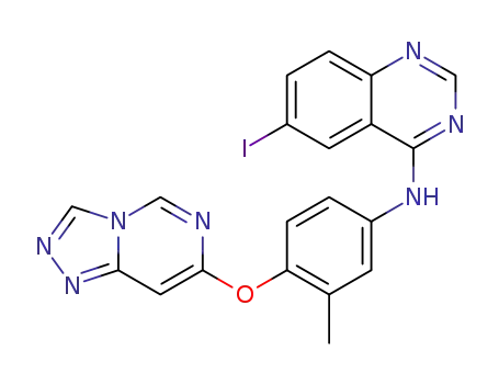 N-(4-([1,2,4]triazolo[4,3-c]pyrimidin-7-yloxy)-3-methylphenyl)-6-iodoquinazolin-4-amine