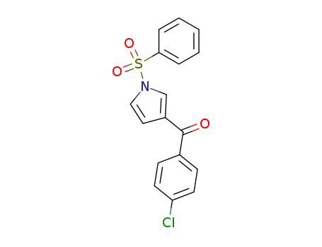 Molecular Structure of 97188-31-3 (1H-Pyrrole, 3-(4-chlorobenzoyl)-1-(phenylsulfonyl)-)