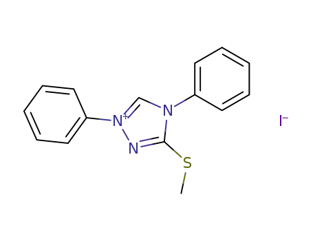 Molecular Structure of 13136-15-7 (1H-1,2,4-Triazolium, 3-(methylthio)-1,4-diphenyl-, iodide)