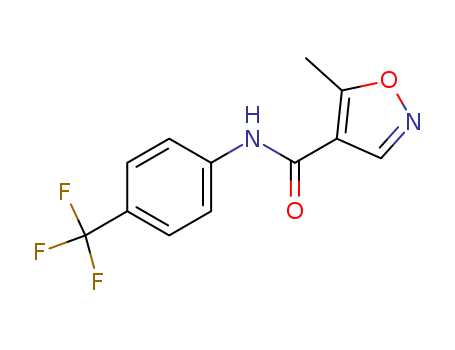 75706-12-6,Leflunomide,4-Isoxazolecarboxamide, 5-methyl-N-(4-(trifluoromethyl)phenyl)-;N-(4-Trifluoromethylphenyl)-5-methylisoxazole-4-carboxamide;Leflunomidum [INN-Latin];sell  leflunomide;5-methyl-N-[4-(trifluoromethyl)phenyl]oxazole-4-carboxamide;5-Methylisoxazole-4-(4-trifluoromethyl) carboxanilide;Leflunamide;Isoxazole-4-carboxamide, 5-methyl-N-[4-(trifluoromethyl)phenyl]-;5-Methylisoxazole-4-carboxylic acid (4-trifluoromethyl)anilide;Arava;Leflunomida [INN-Spanish];