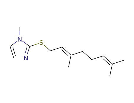Molecular Structure of 81678-25-3 (1H-Imidazole, 2-[(3,7-dimethyl-2,6-octadienyl)thio]-1-methyl-, (E)-)