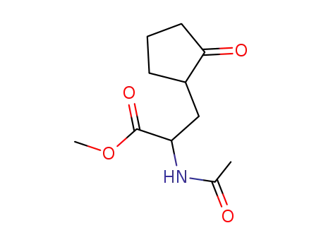 Molecular Structure of 87269-85-0 (Cyclopentanepropanoic acid, a-(acetylamino)-2-oxo-, methyl ester)