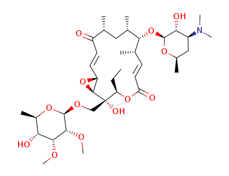 4,17-Dioxabicyclo[14.1.0]heptadeca-6,14-diene-5,13-dione,2-[[(6-deoxy-2,3-di-O-methyl-b-D-allopyranosyl)oxy]methyl]-3-ethyl-2-hydroxy-8,10,12-trimethyl-9-[[3,4,6-trideoxy-3-(dimethylamino)-b-D-xylo-he