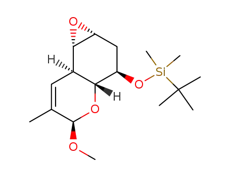 (1aα,3α,3aα,5α,7aβ,7bα)-(1,1-dimethylethyl)-<<1a,3,3a,5,7a,7b-hexahydro-5-methoxy-6-methyl-2H-oxireno<1>benzopyran-3-yl>oxy>dimethylsilane