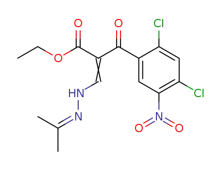 2-(2,4-Dichlor-5-nitrobenzoyl)-3-(isopropylidenhydrazino)acrylsaeure-ethylester